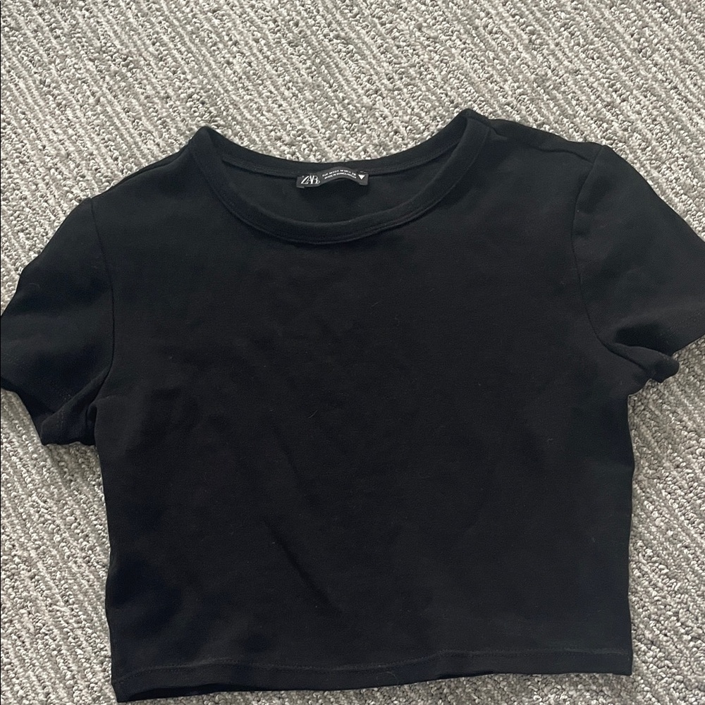 Zara Classic Black Crop Top